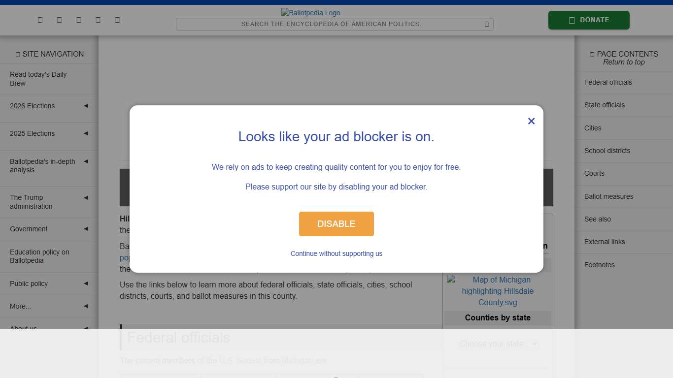 Hillsdale County, Michigan - Ballotpedia