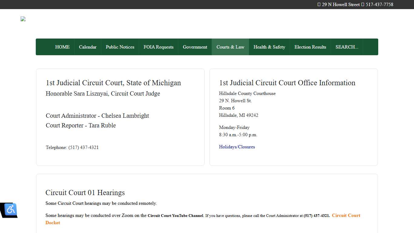 Circuit Court 01 Hearings